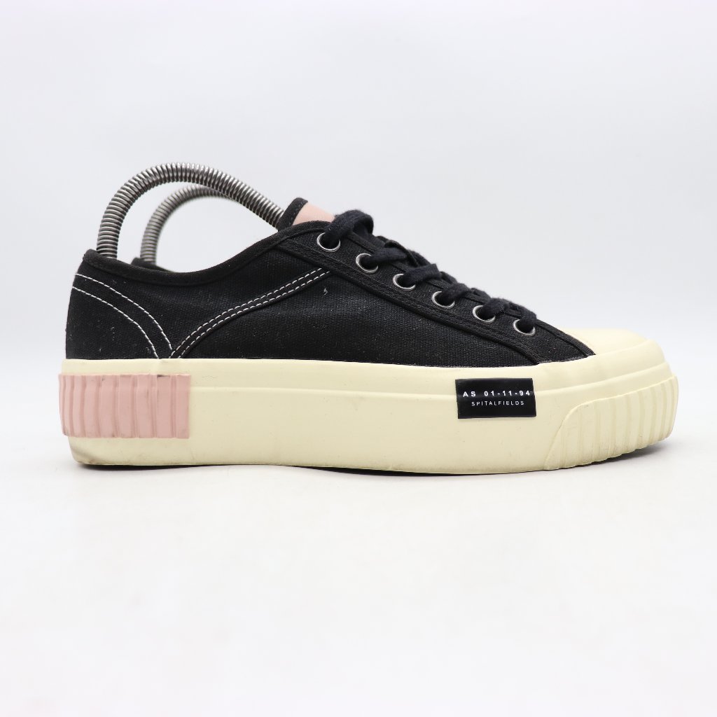 Allsaints Jackie Platform Sneakers Women’s Size 8 M Black Canvas Casual Shoes